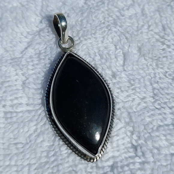 Jewelry - Large Polished *Black Tourmaline* Pendant | Silver Bail | Protection & Grounding